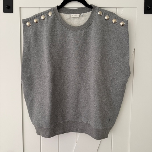 Clare V Sweatshirt with Silver Studs - Picture 1 of 4